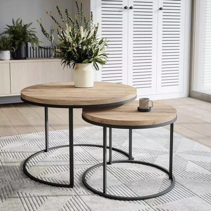 Blat laminowany dąb sonoma okrągły fi 90 cm do biurka, stołu, stolika - zdjęcie 2