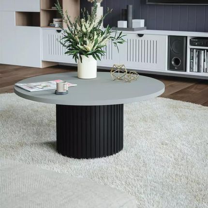 Blat laminowany szary okrągły fi 68 cm do biurka, stołu, stolika KOLM - zdjęcie 3