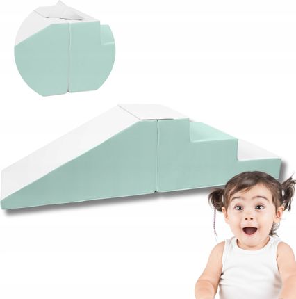 Zjeżdżalnia Piankowa z Schodkami dla Dzieci do Zabawy - miętowy