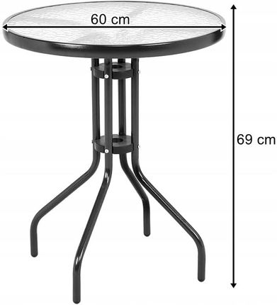 Stół Stolik Ogrodowy na Balkon Kawowy Szkalny ISLAND Okrągły 60cm - zdjęcie 4