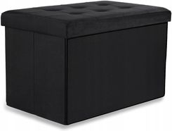 Pufa sk�adana XL z guzikami - 60x38x38cm aksamit czarna