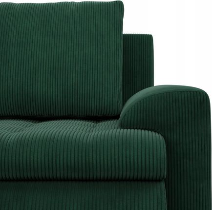 KANAPA NAROŻNIK FORESTA XXL Z OTOMANĄ CIEMNY ZIELONY POSO SZTRUKS - zdjęcie 4