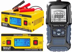 Zestaw: prostownik Volt Polska Smart 6/12/24V 15A A80 6PRA12A824 + cyfrowy tester akumulatora Qoltec 12V/24V 3Ah-400Ah