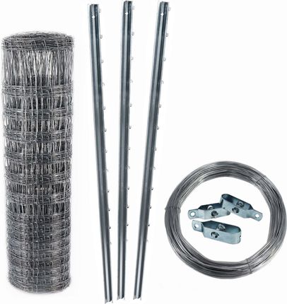 Aquagart 250m Ogrodzenie Dla Dzikich Zwierząt Leśne Siatka Węzłowa 160/15/15+ Słupki + Drut Napinający