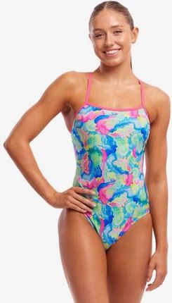 FUNKITA Strój kąpielowy damski jednoczęściowy SINGLE STRAP ONE PIECE olive oily