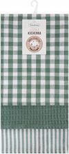 Zdjęcie Eurofirany Komplet Ścierek Kuchennych 3Szt. 50X70 Lucy Zielona Biała Kratka - Pińczów