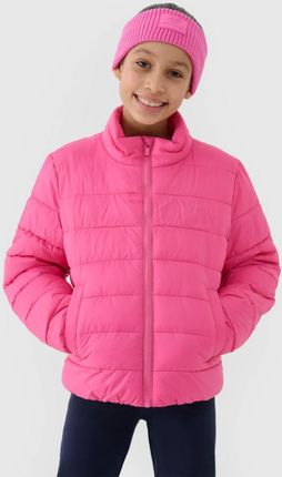 Dziewczęca kurtka puchowa pikowana 4F 4FJWSS25TDJAF515  - różowa