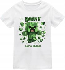 Koszulka dziecięca z Creeperem Minecraft Boom Let's Build prezent gracza
