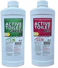 ZESTAW PŁYNÓW DO TOALET TURYSTYCZNYCH ACTIVE TOILET GREEN 1L + RED 1L
