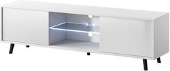 Zdjęcie Szafka RTV Luna LED Biała Mat 140 cm, salon, pod telewizor, pod TV - Ząbki