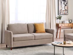 Beliani Sofa 3 Osobowa Z Pojemnikiem Beżowoszara Mare (504082Bel)