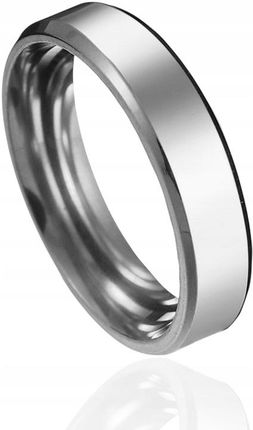 Elegancka Obrączka Stal Szlachetna 316L Fazowane Krawędzie Srebrny r.12