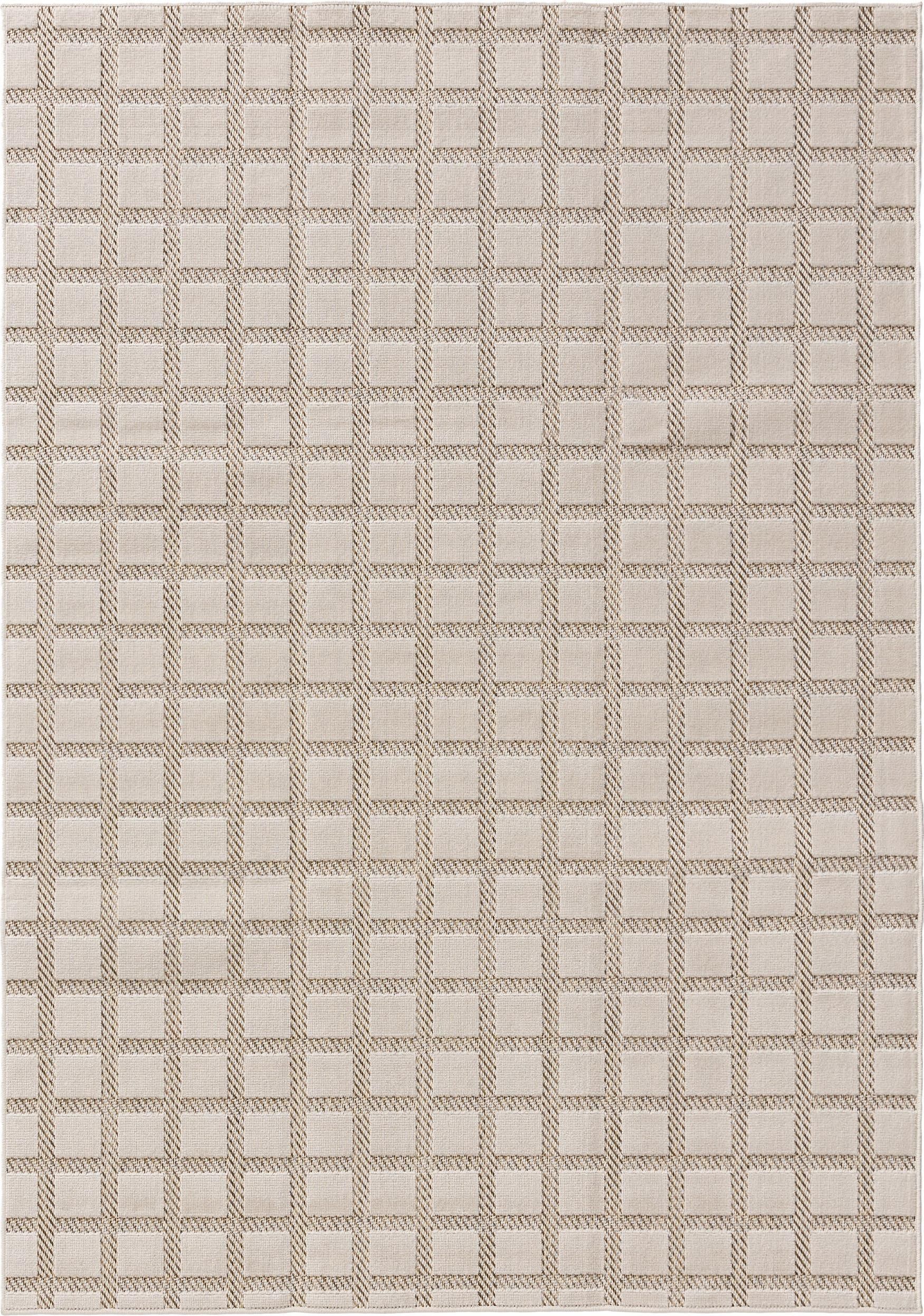 Interiyou Outdoor Teppich Wetterfest Kano - 240x350 cm Creme/Beige - Wasserfest für Balkon