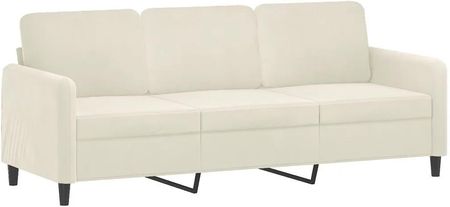 Zakito Europe Sofa 3 Osobowa Z Podnóżkiem Kremowy Aksamit 198X77X80Cm (Ze3201182) - zdjęcie 2