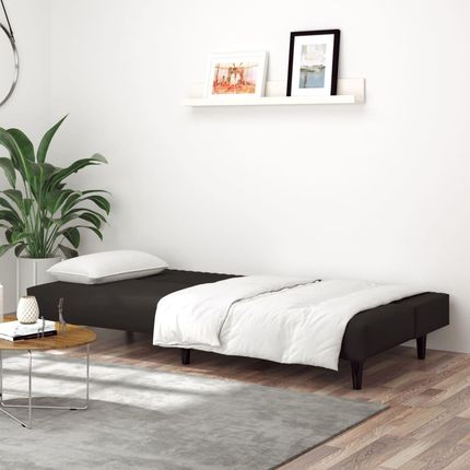 Dkd Home Decor Sofa 2-osobowa czarny aksamit - zdjęcie 2