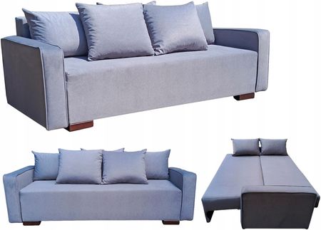 Meblobol Wygodna duża Sofa kanapa z funkcją spania Mega bokami 160x200
