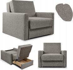 Zdjęcie Meblobol Sofa fotel amerykanka rozkładana Mirosław I szary na sprężynach do spania - Leżajsk