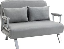 Homcom Sofa dwuosobowa z funkcją spania łóżko pojedyncze poduszkami regulowana rozkładana do salonu obciążenie 150 kg