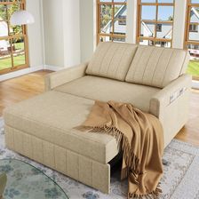 Merax Rozkładana sofa z funkcją spania oszczędzająca miejsce regulowanym oparciem 180x127 cm idealna do małych pomieszczeń