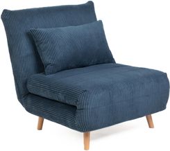 Zdjęcie Homla Sofa SOLACE 1-osobowa z funkcją spania sztruksowa granatowa 83x91x84 cm - Lubsko