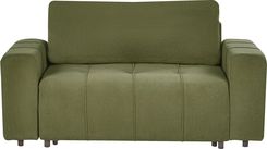 Beliani Sofa 2-osobowa brązowa tapicerowana grubo wyścielana z pojemnikiem podłokietnikami styl nowoczesny do salonu