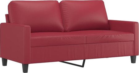Dkd Home Decor sofa 2-osobowa czerwone wino 140 cm imitacja skóry - zdjęcie 2
