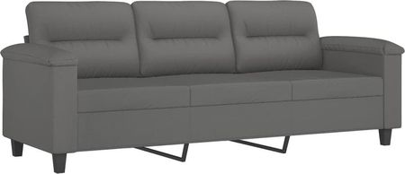 Dkd Home Decor sofa 3-osobowa ciemnoszara 180 cm tkanina z mikrofibry - zdjęcie 2