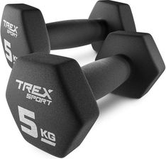 Trex Sport Zestaw Hantelek Żeliwnych Neoprenowych 2X5Kg Czarne