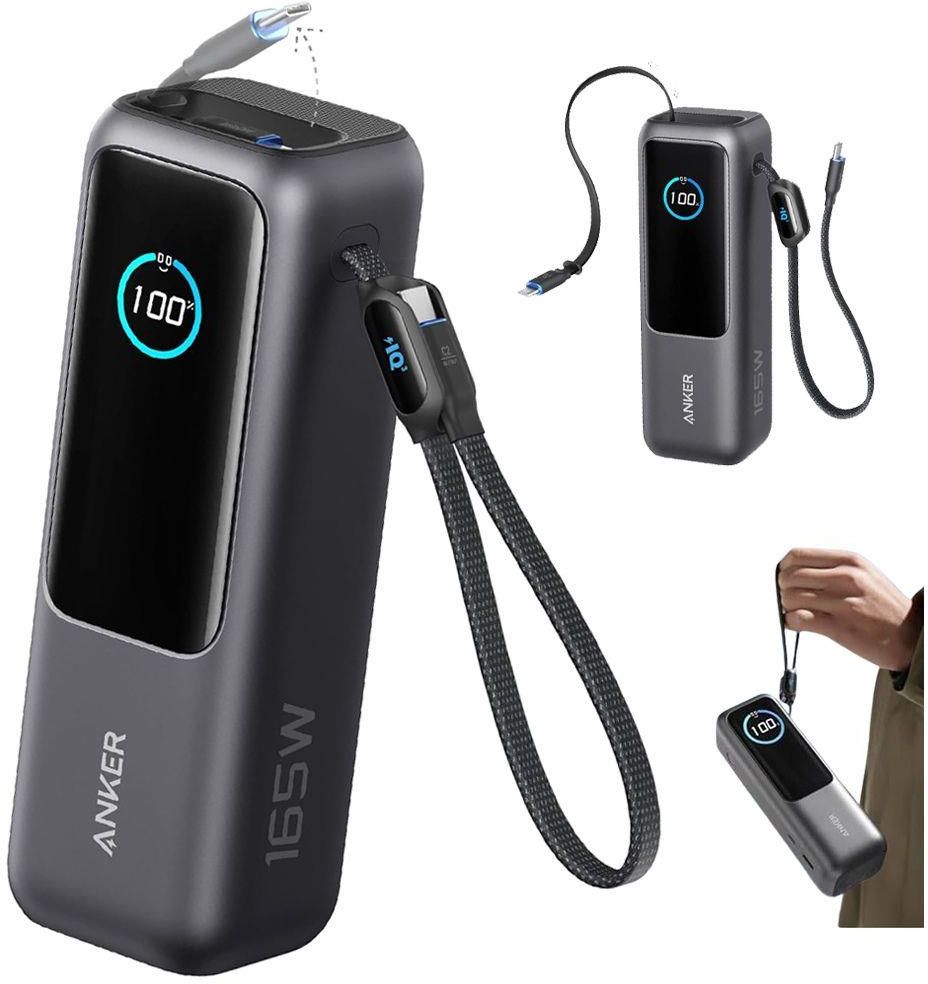 Anker Power Bank (25000mAh ） Power Bank Anker 25K z mocą wyjściową 165 W i zwijanymi
