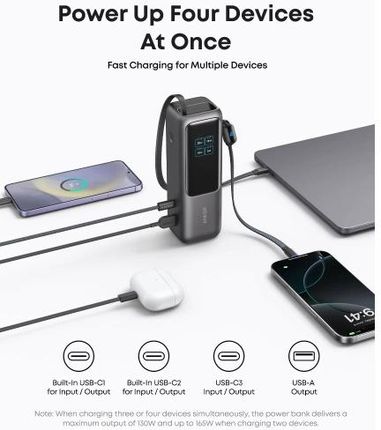 【やす】Anker Power Bank 25000mAh Anker prezentuje powerbank 165 W i ładowarkę 140 W z ekranem
