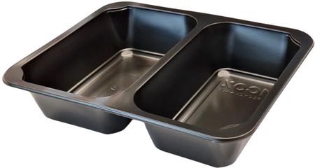 Kgl Pojemniki Cateringowe Zgrzewane Czarne Dwudzielne, Obiadowe Na Wynos Eco 227X178X50mm 400Szt. G118333
