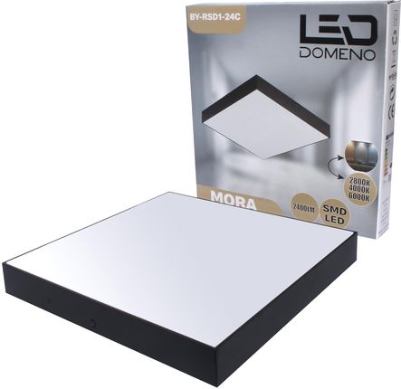 Decorativi Lampa Panel Do Łazienki Mora 30X30 24W Ip44 Cct Czarna 1184