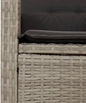 Zakito Europe Zestaw Mebli Ogrodowych: Stół 2 Krzesła 2 Fotele 4 Poduszki Rattan Pe Szkło Hartowane Czarny Jasnoszary 80X80X74cm Ze3213286 - zdjęcie 2