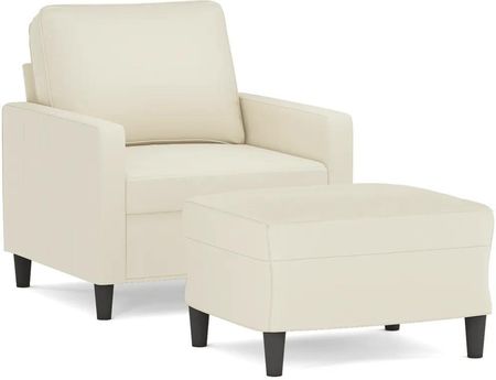 Zakito Europe Fotel Z Podnóżkiem Aksamitny Kremowy Wymiary Fotelu 78X77X80Cm Wymiary Podnóżka 60X50X41Cm Maks. Obciążenie 110Kg (Ze3201053)