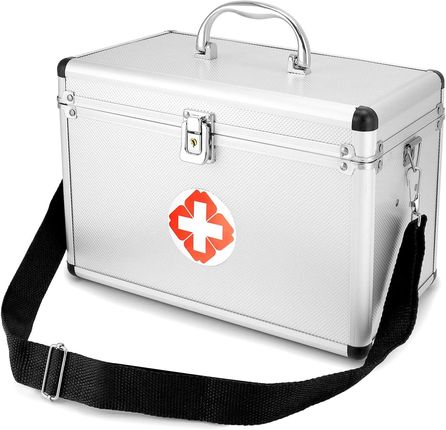 Qk Aluminiowa Walizka Pierwszej Pomocy Wd11062 – Apteczka Zamykana, Z Uchwytem I Paskiem Do Noszenia