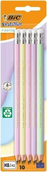 Zdjęcie Bic Ołówek Evolution Pastel Z Gumką Blister 10Szt. - Rypin