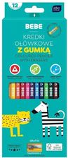 Zdjęcie Interdruk Kredki Ołówkowe Z Gumką 12 Kolorów Bebe Kids - Mikstat