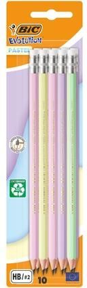 Zdjęcie Tatarak Ołówek Bic Evolution Pastel Z Gumką Blister 10Szt. - Śrem