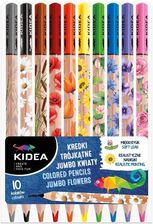 Zdjęcie Derform Kredki Trójkątne Jumbo Kwiaty Kidea 10 Kolorów - Kórnik