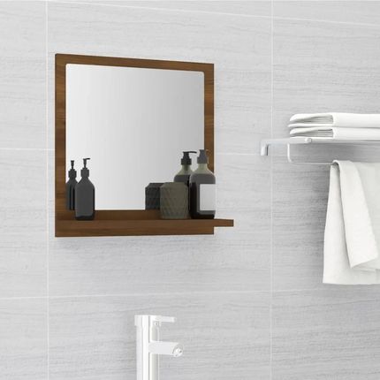 Zakito Home Lustro ścienne z półką brązowe dąb 40x10,5x37cm (ZH815635) - zdjęcie 2