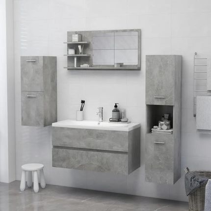 Zakito Home Lustro ścienne z półkami 90x10,5x45 szary beton (ZH805019) - zdjęcie 3