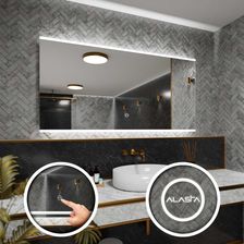 Alasta Prostokątne lustro łazienkowe z podświetleniem LED i włącznikiem dotykowym Brasil 200x50cm