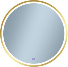 Zdjęcie Venti Lustro łazienkowe led barwa neutralna okrągłe 80cm Orion w ramie złoty - Krobia