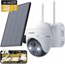 Iegeek Zewnętrzna Kamera Wifi Solarna 2K 3Mp Obrotowa Ip66 9000Mah 64Gb (RZ96FHOLOJR2)