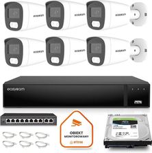 Zdjęcie Easycam Zestaw Do Monitoringu Ip 6 Kamery Z Poe Ec-Ip-B5Mp30Dl-W 5Mpx Ir Led (Z53590B6) - Brwinów