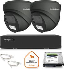Zdjęcie Easycam Zestaw Do Monitoringu Ip 2 Kamery Ec-Ip-D8Mp30Dl-G 8Mpx Poe (Z53589D2) - Jaworzyna Śląska