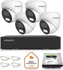 Zdjęcie Easycam Zestaw Do Monitoringu Ip 4 Kamery Z Poe Ec-Ip-D5Mp30Dl-W 5Mpx (Z53568D4) - Police