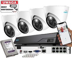 Reolink Zestaw Monitoringu Domu 4X Kamera Zewnętrzna Ip Kopułowa P434 8Mpx 4K (4XP434NVS8)