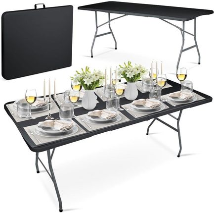 Plonos Stół Ogrodowy Składany 180 cm Czarny 440001