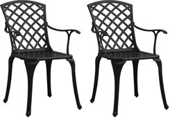 Dkd Home Decor Krzesła Ogrodowe 2szt. Odlew Aluminiowy Czarny 459315572